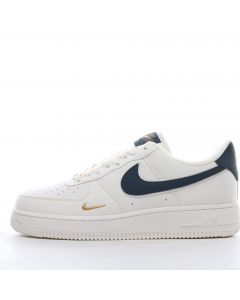 Nike Air Force 1 Low White Navy Blue Gold 