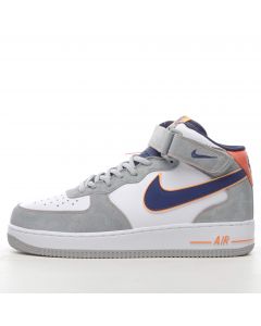 Nike Air Force 1 Mid Grey White Royal Blue Orange