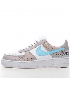 Nike Air Force 1 Low White Beige Blue Colored Spots