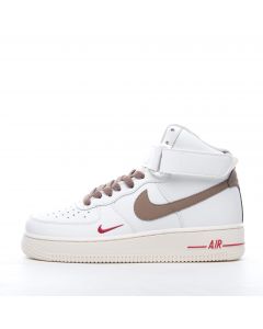 Nike Air Force 1 High ID White Light Brown Red