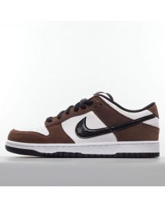 Nike SB Dunk Low White Black Trail And Brown