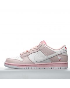  Nike SB Dunk Low Top Elite Pink White