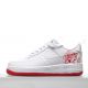 Nike Air Force 1 White University Red Rose